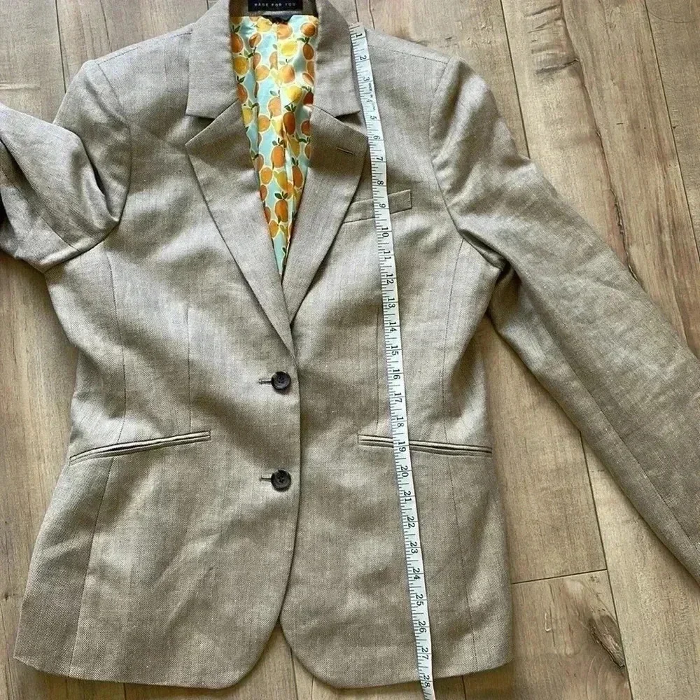 INDOCHINO Mens Blazer Sport Coat Jacket Linen/Wool Beige Tan Suit Jacket Sz P