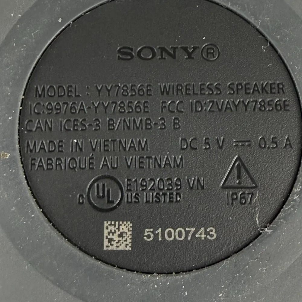 Sony SRS-XB100 Ultra-Compact Portable Bluetooth Speaker Black Model YY7856E