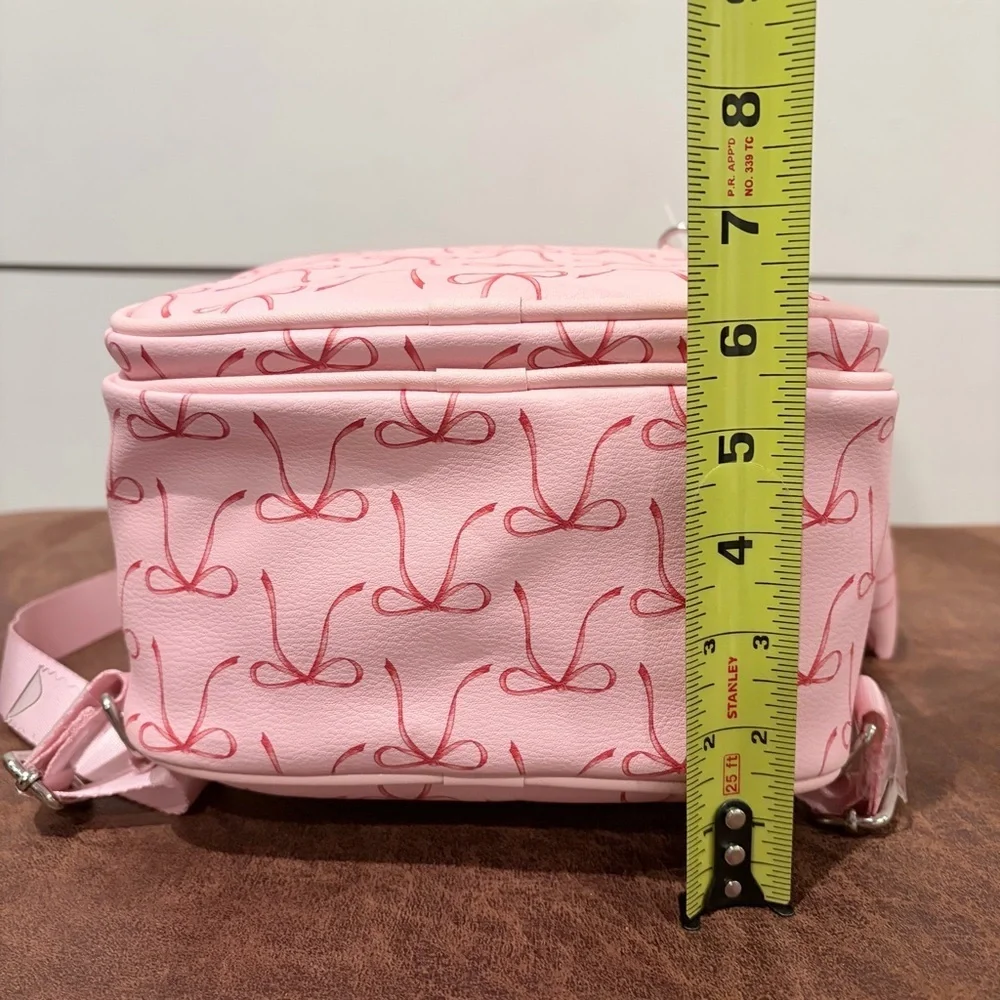 Madden Girl Pink Bow Mini Backpack Y2K Coquette NWT w/ Pouch Travel School