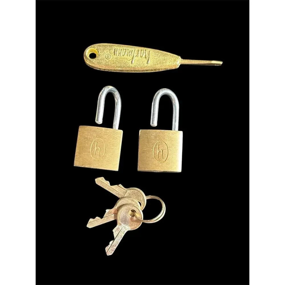 Vtg Brass Hartman Luggage Locks Keys Flathead Screwdriver Tool