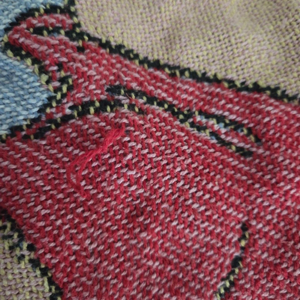 Disney Winnie the Pooh Vintage Woven Tapestry Throw Blanket Pink Purple Pastel