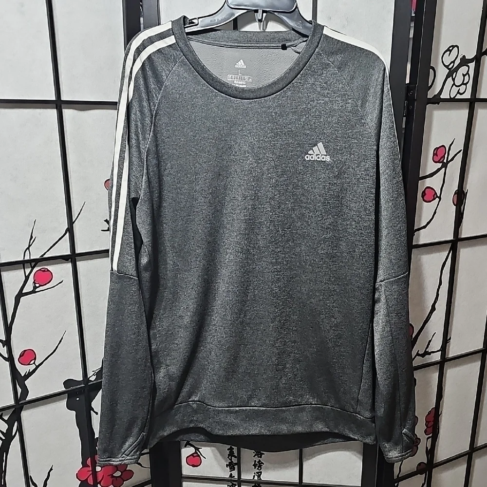 Adidas Climawarm Running Gray Sweatshirt Size Large