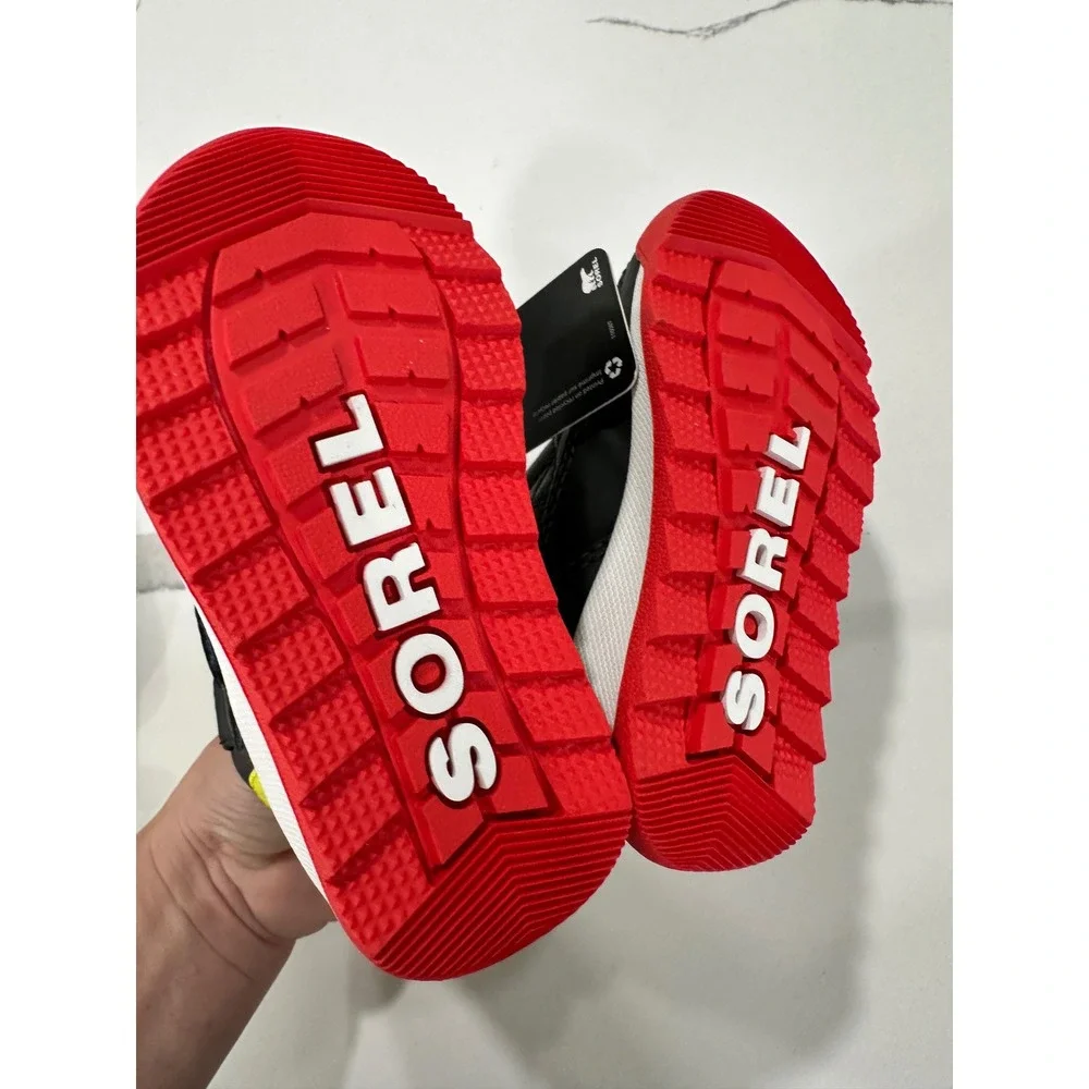 Sorel Whitney II Strap Waterproof Insulated Winter Boots Grey Red Kids 5