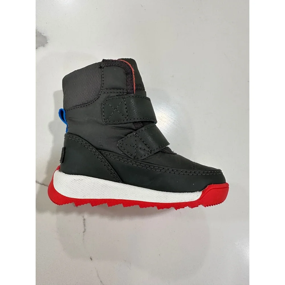 Sorel Whitney II Strap Waterproof Insulated Winter Boots Grey Red Kids 5