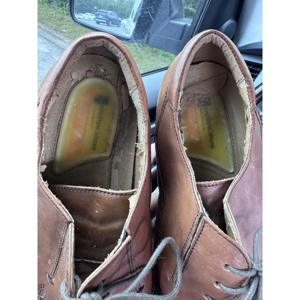 Dockers Brown Leather Dress Shoes Mens Size 13 Office Church. Peeling Inside