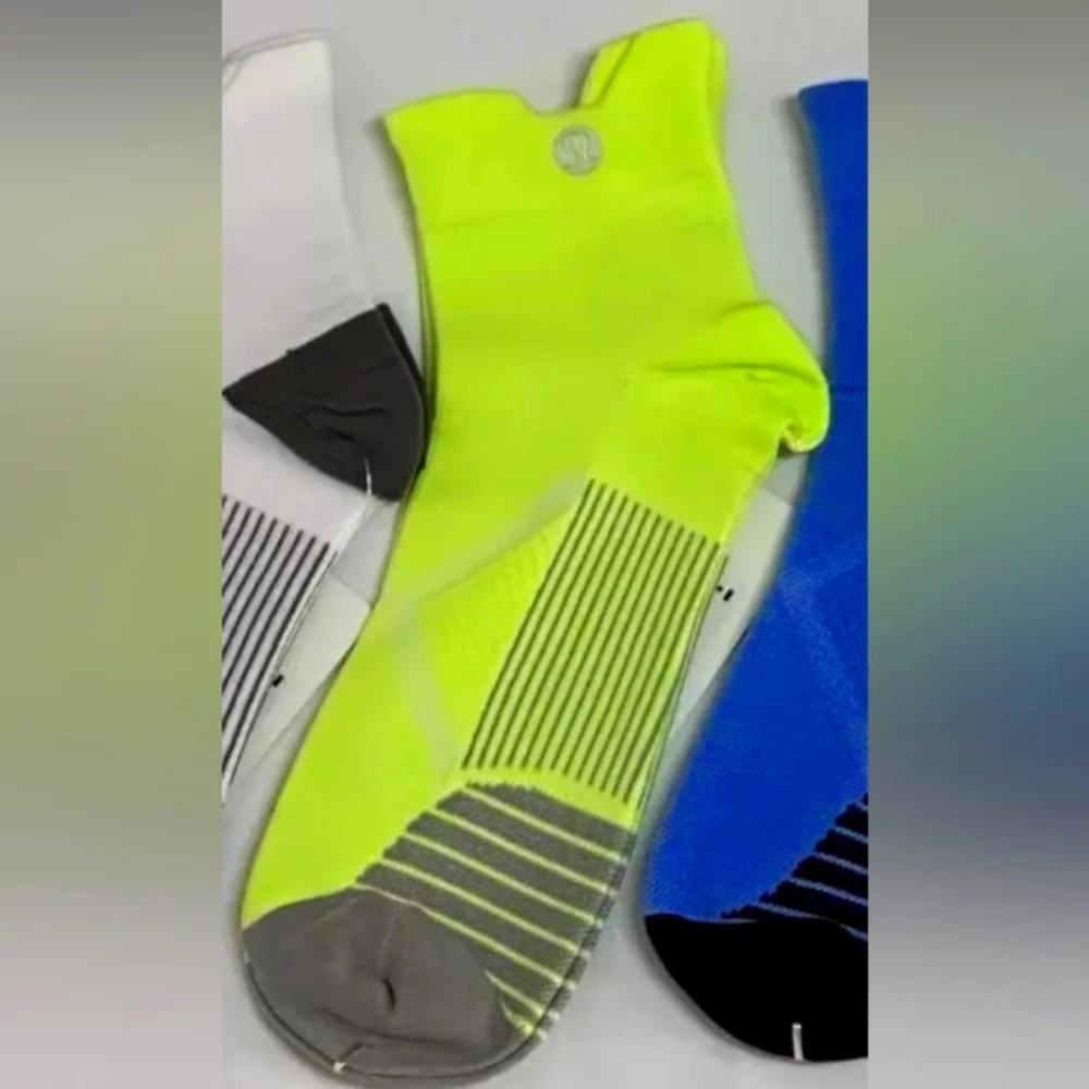 lululemon athletica Neon Greenish Yellow and Grey Socks S/M