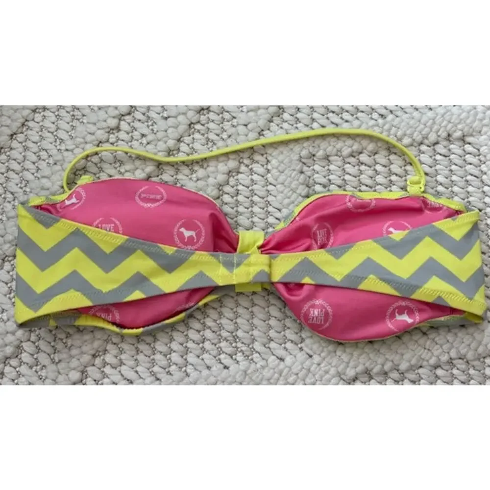 Y2K Victoria Secret Pink Reversible Bikini Size Medium