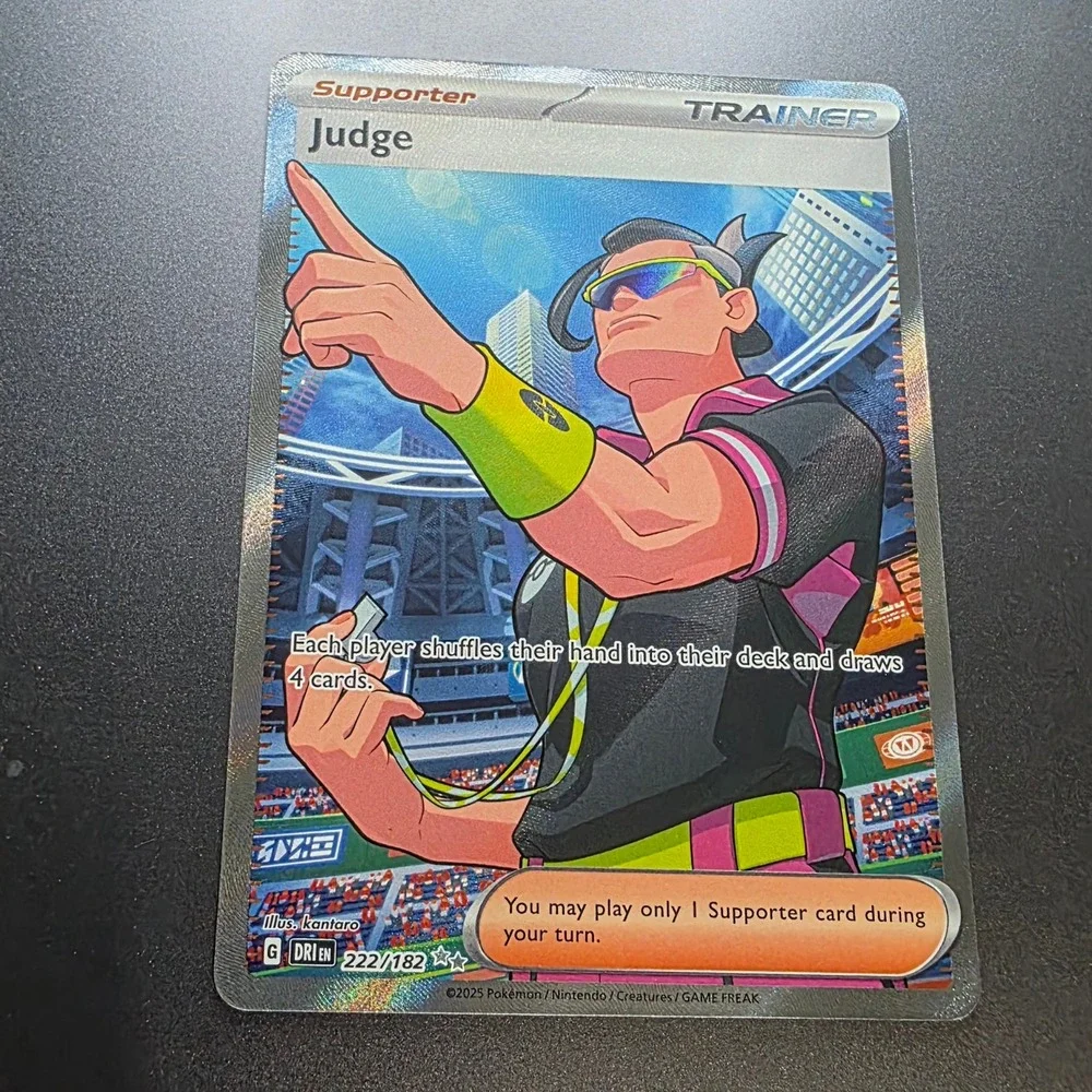 Judge 222/182 DRI Ultra Rare Full Art Holo Pokemon Card Paldea Evolved NM