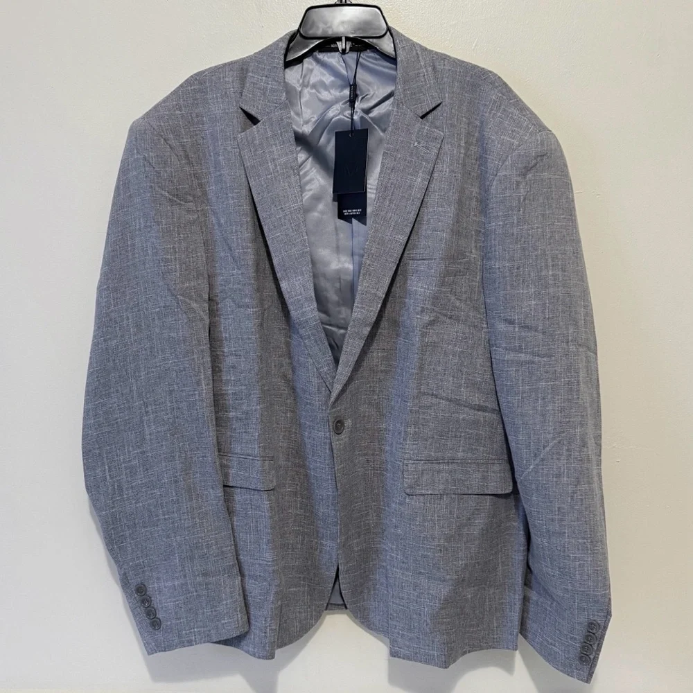 MAGE MALE Men's Gray Suit Jacket One Button Two Size 3XL New