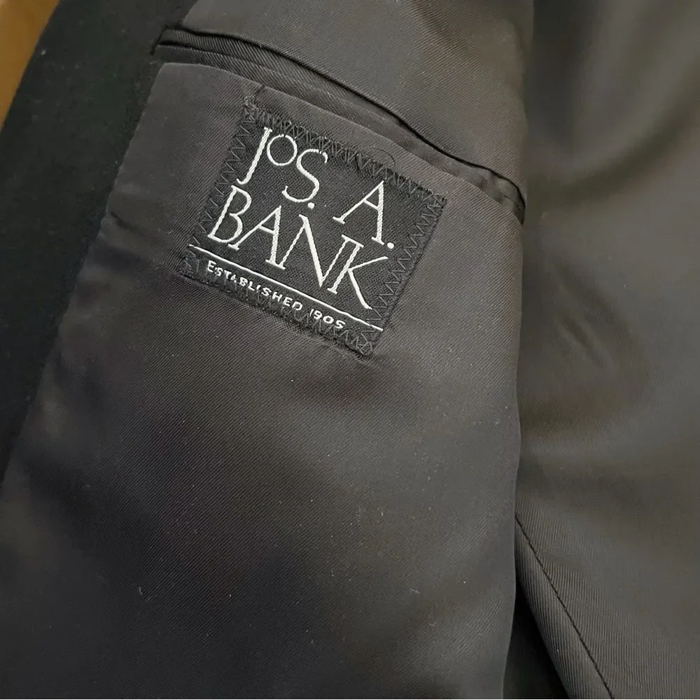 Jos A Bank Men's Two Button Sport Coat Jacket Black 100% Cashmere SIZE 39R