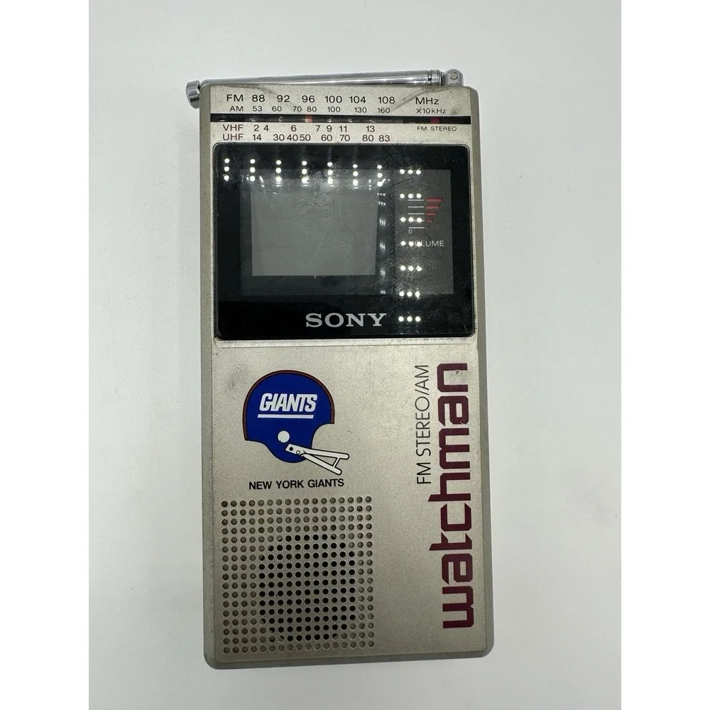 Sony Watchman FD-30A Portable TV AM/FM Stereo Radio Vintage Japan w/ Case Giants