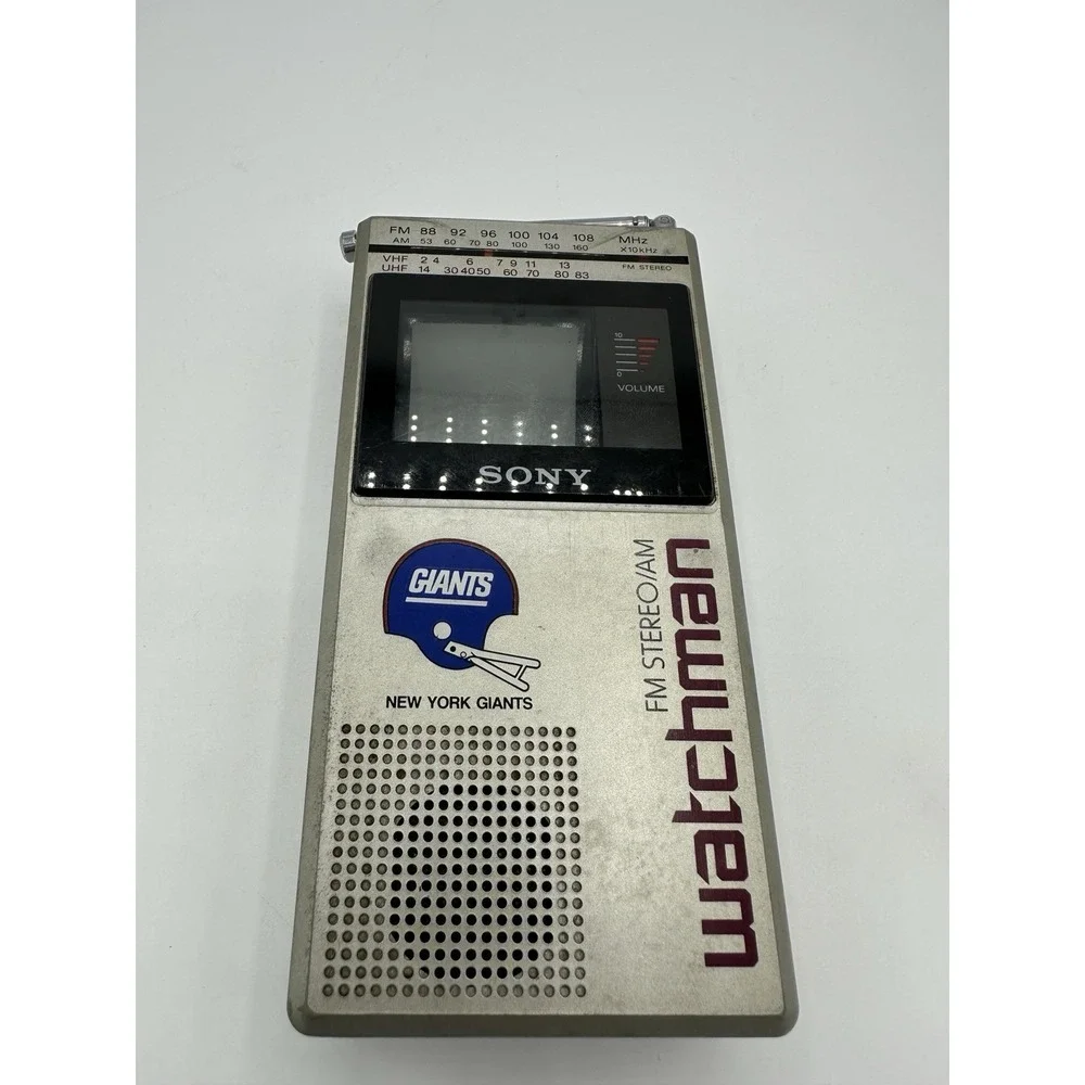 Sony Watchman FD-30A Portable TV AM/FM Stereo Radio Vintage Japan w/ Case Giants
