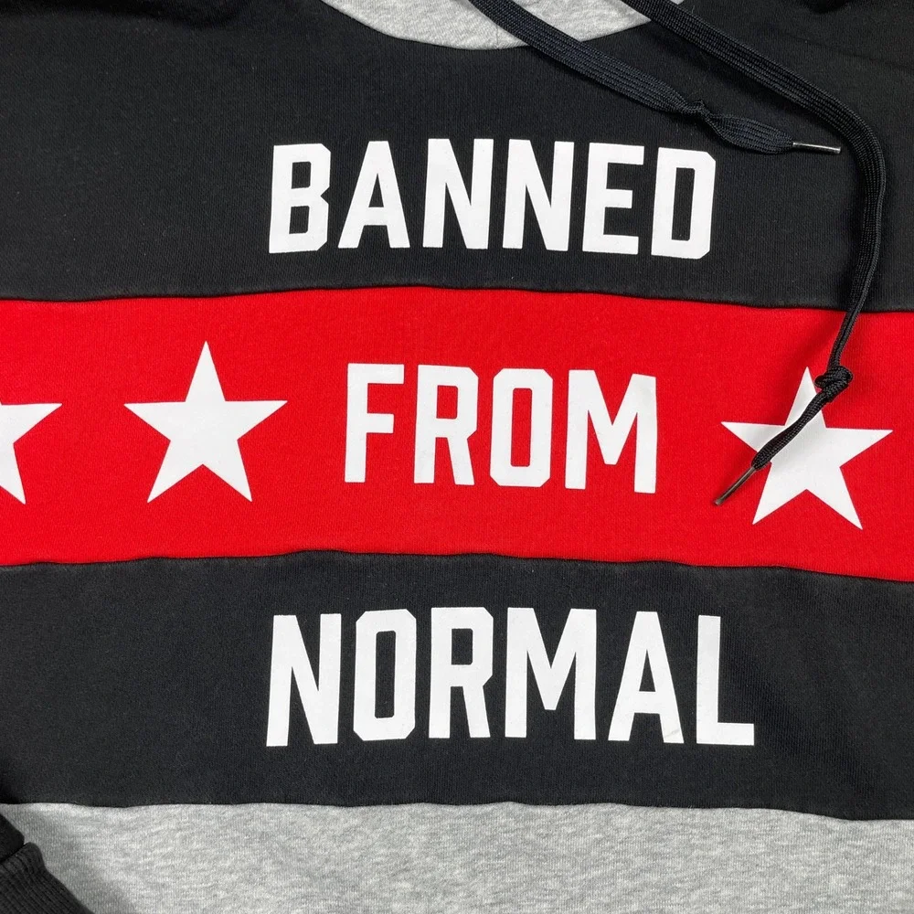 Adidas Rita Ora Banned From Normal Hoodie Mens Medium Gray Black Tiger Trefoil