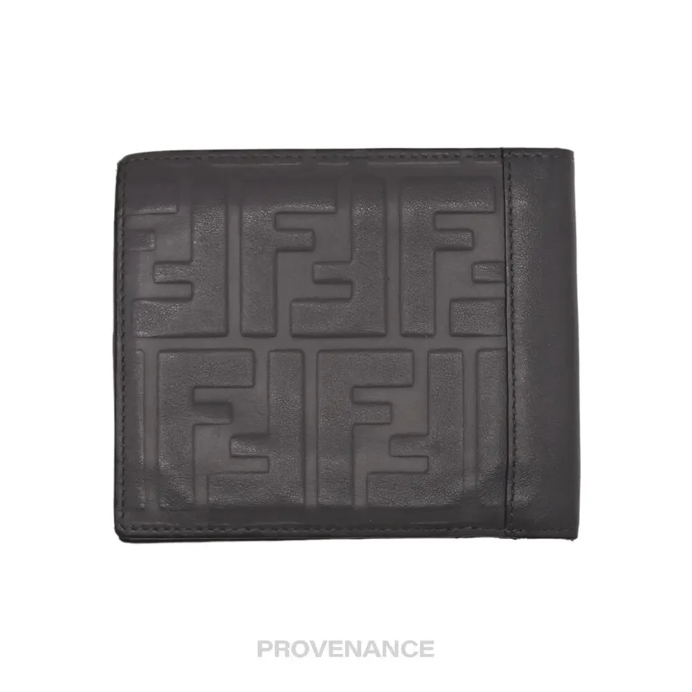 🔴 Fendi Bifold Wallet - FF Grey Leather