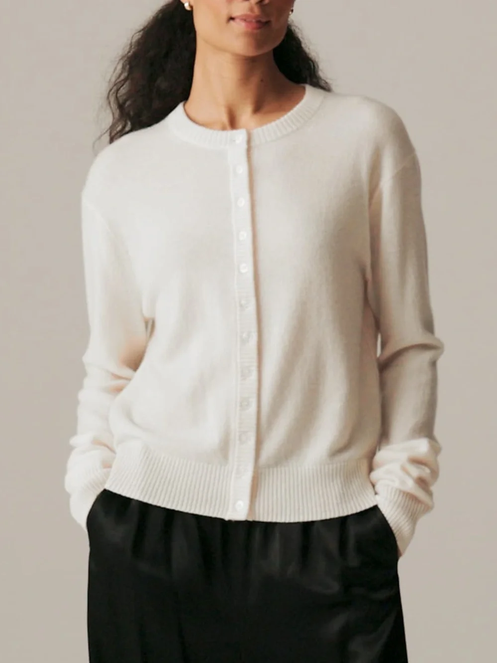 NWOT J. Crew Perfect Cashmere Cardigan in Snow Cream White Sz XL