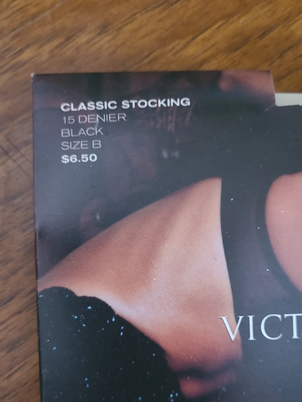 New! Victoria's Secret Very Sexy Classic Nude & Black Set Stocking Womens Size B