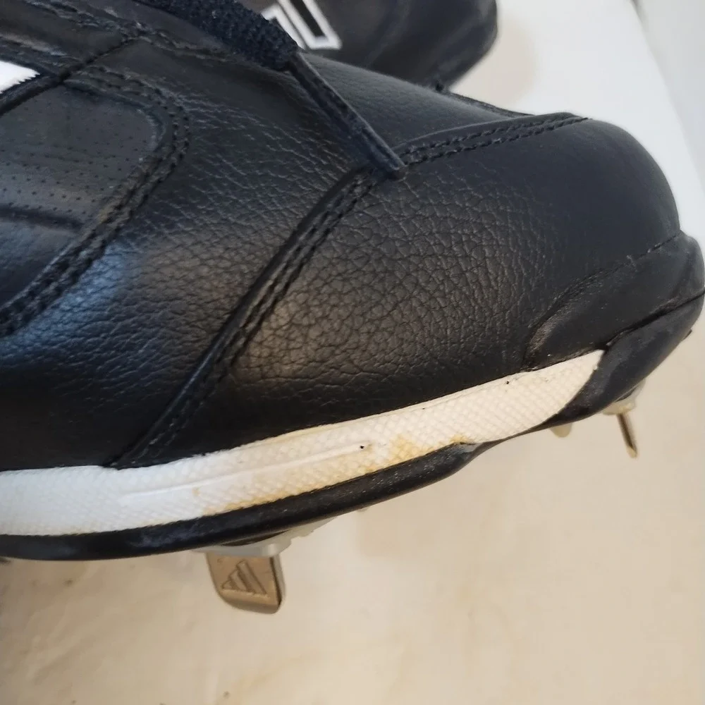 Adidas Excelsior Mid Baseball Cleats Black‎ White Metal Spikes Mens 14
