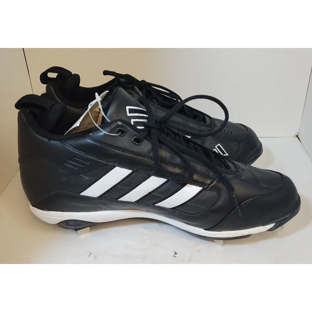 Adidas Excelsior Mid Baseball Cleats Black‎ White Metal Spikes Mens 14