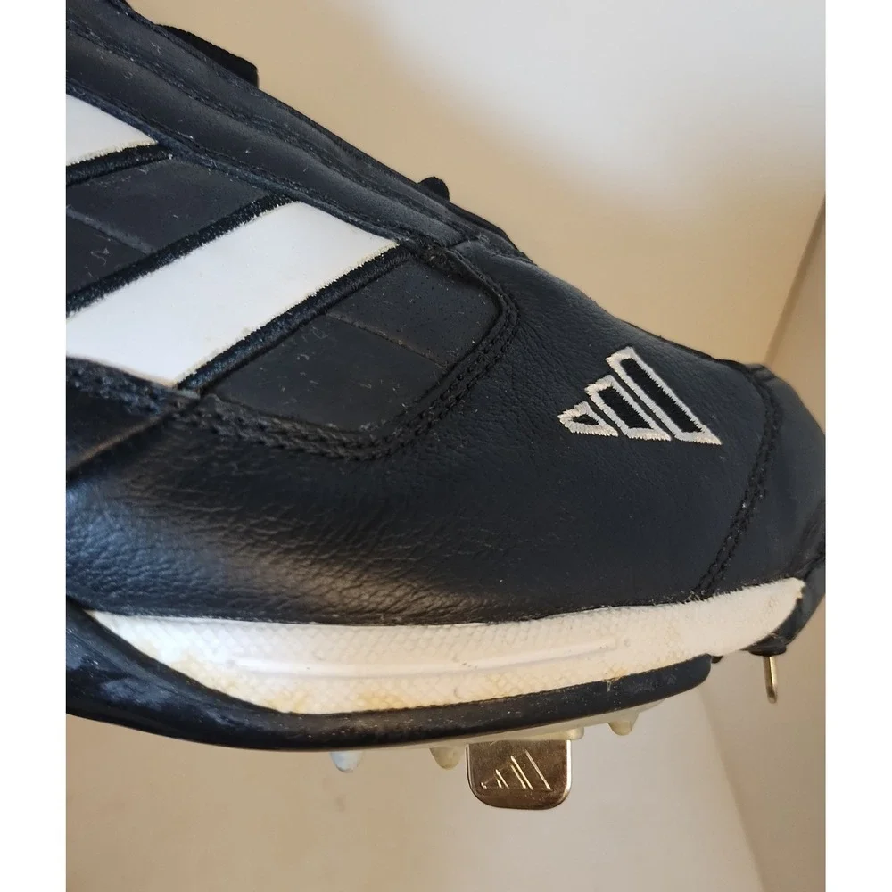 Adidas Excelsior Mid Baseball Cleats Black‎ White Metal Spikes Mens 14