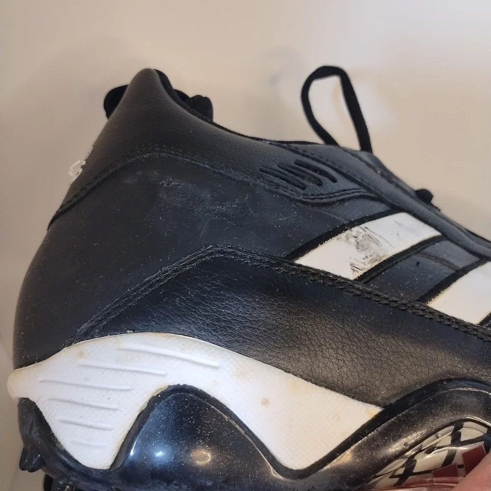Adidas Excelsior Mid Baseball Cleats Black‎ White Metal Spikes Mens 14