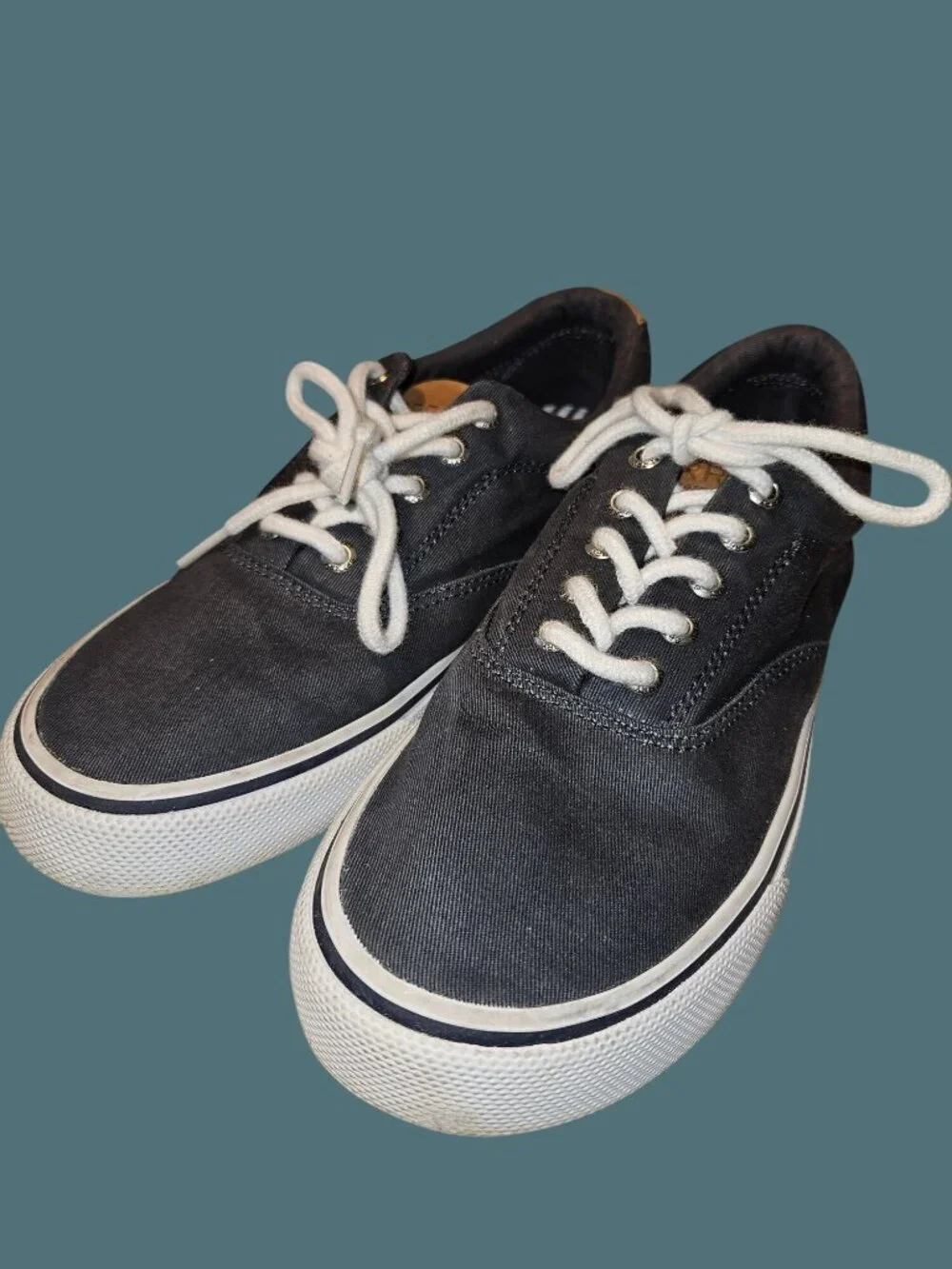Sperry Top Sider Canvas Nautical Preppy Boat Shoes Men Size 7.5 Womens Size 9