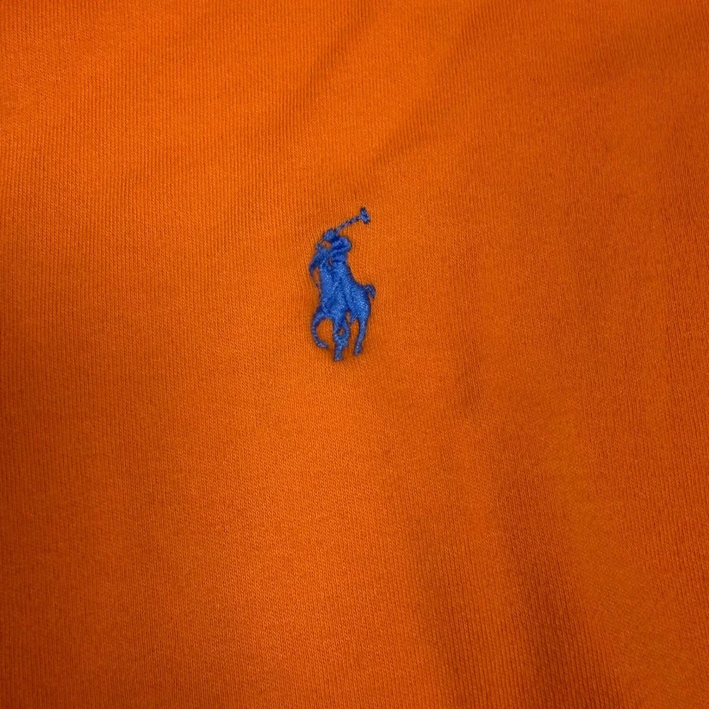 Polo Ralph Lauren Mens Orange Short Sleeve Cotton Polo Shirt Blue Pony Size M