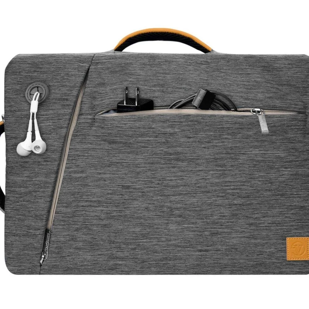 Van Goddy Hybrid 3-in-1 convertible briefcase portfolio backpack gray 14x10