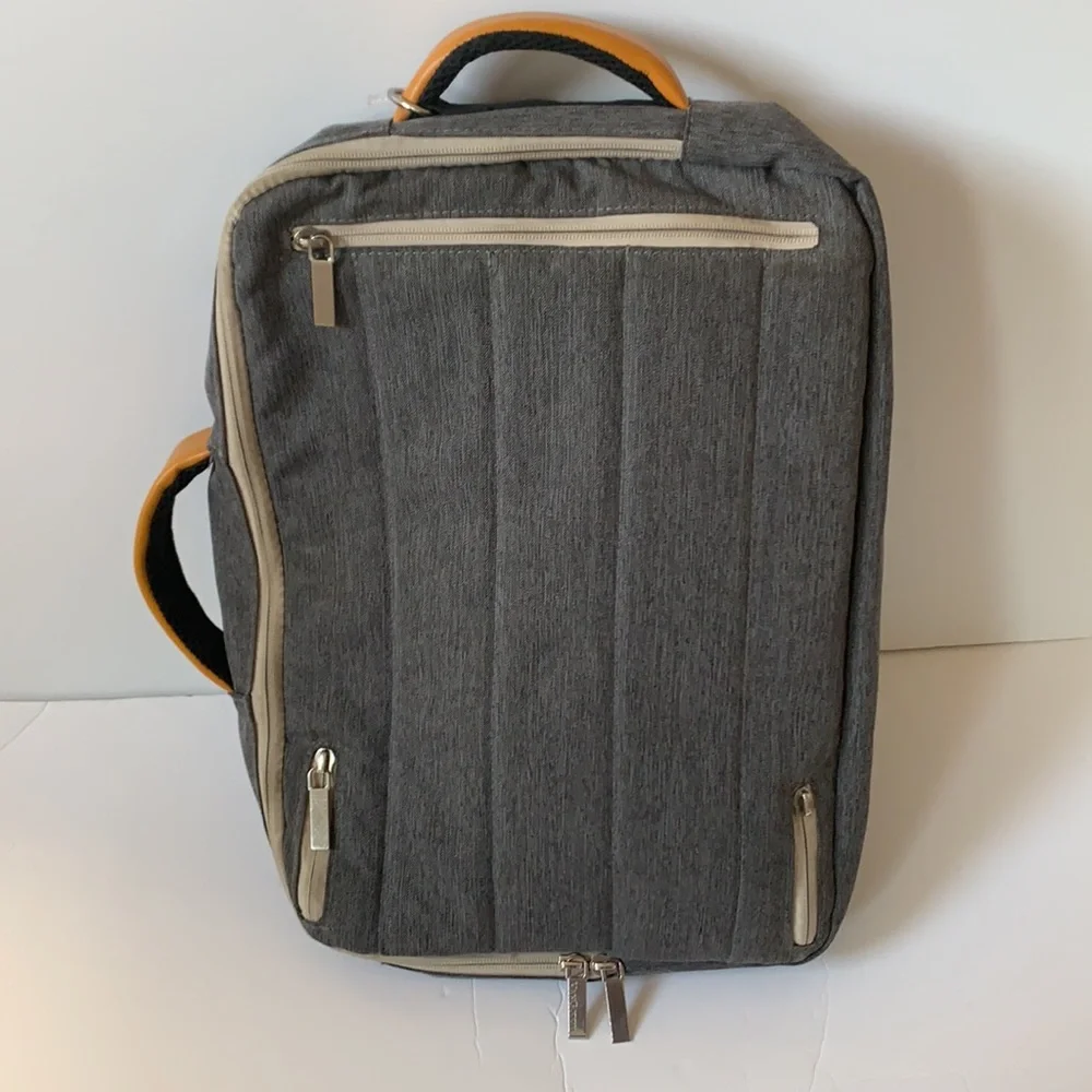 Van Goddy Hybrid 3-in-1 convertible briefcase portfolio backpack gray 14x10