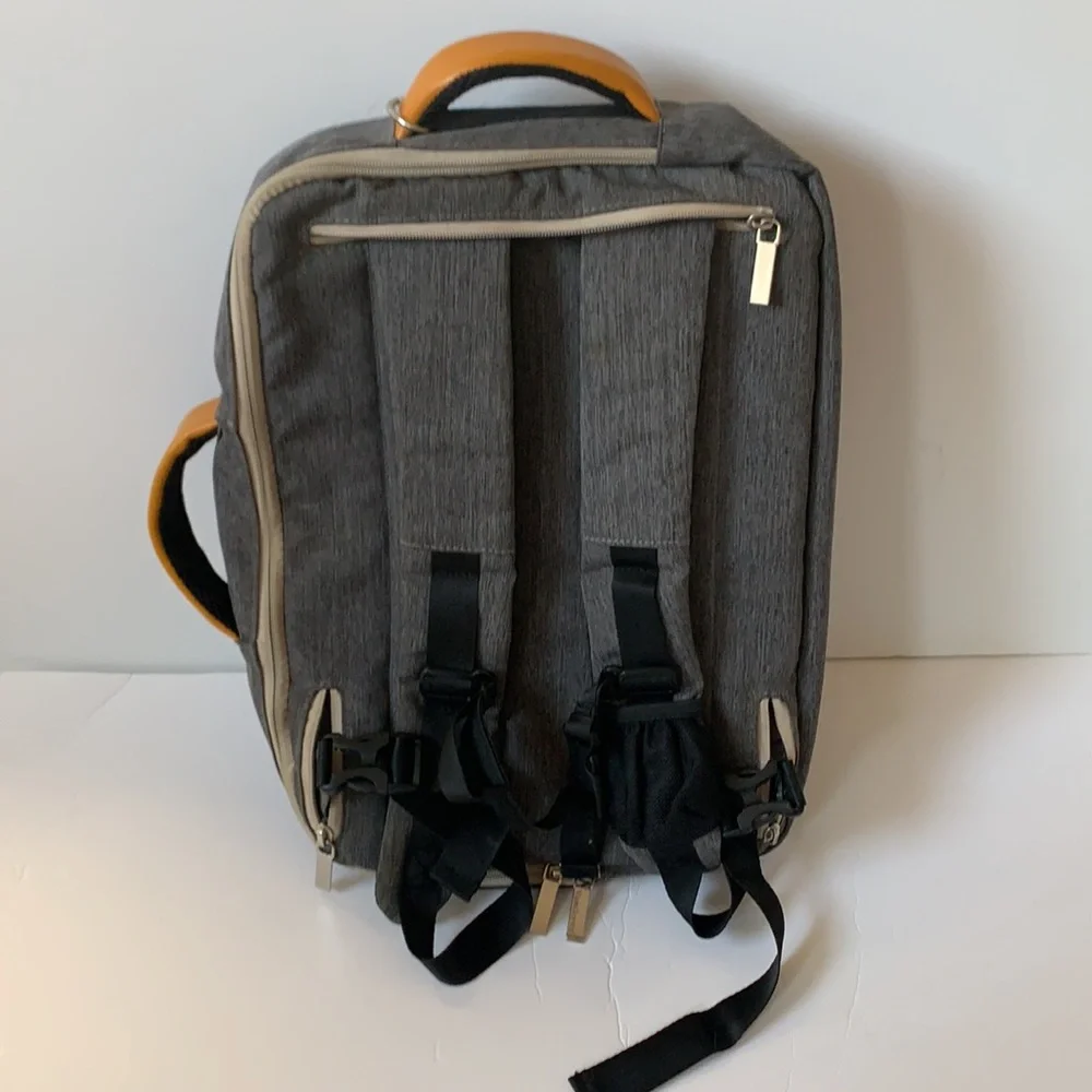 Van Goddy Hybrid 3-in-1 convertible briefcase portfolio backpack gray 14x10