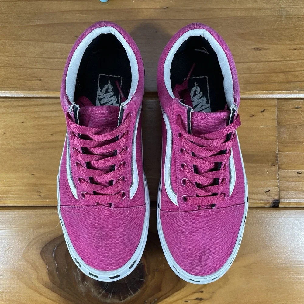 VANS Old Skool Stacked Logo Platform Cabaret Pink Checker Womens 6 / Mens 4.5