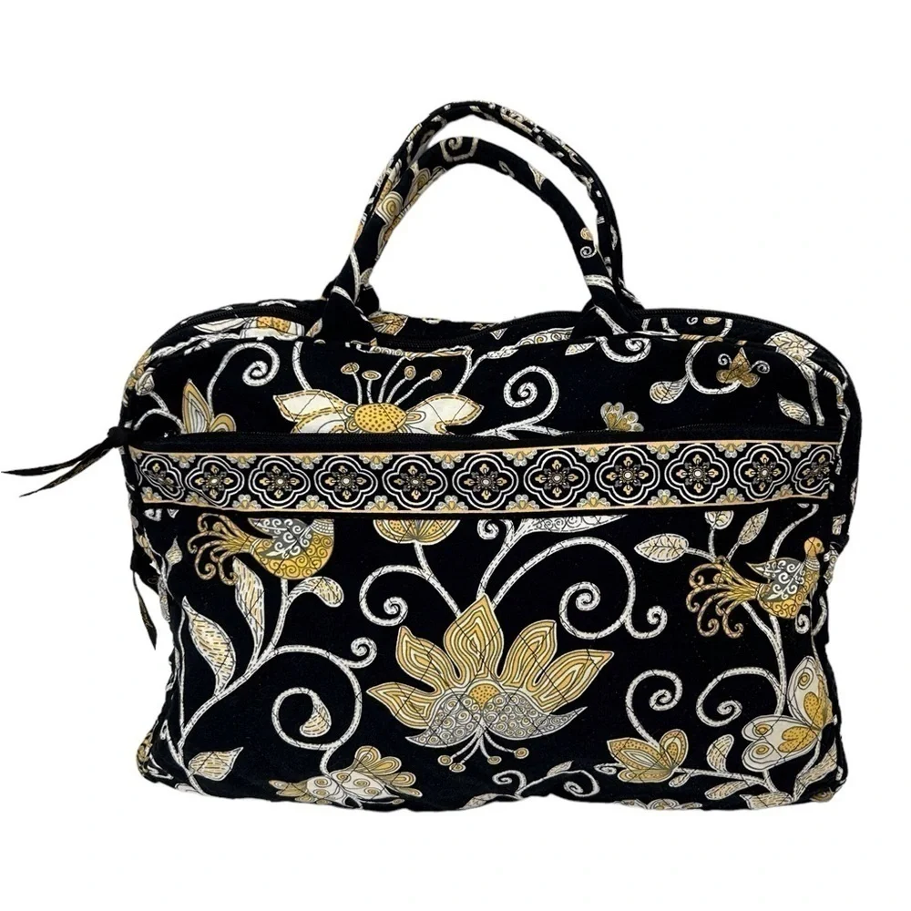 Vera Bradley Laptop/Tech Case Yellow Bird lack/Yellow/White EUC