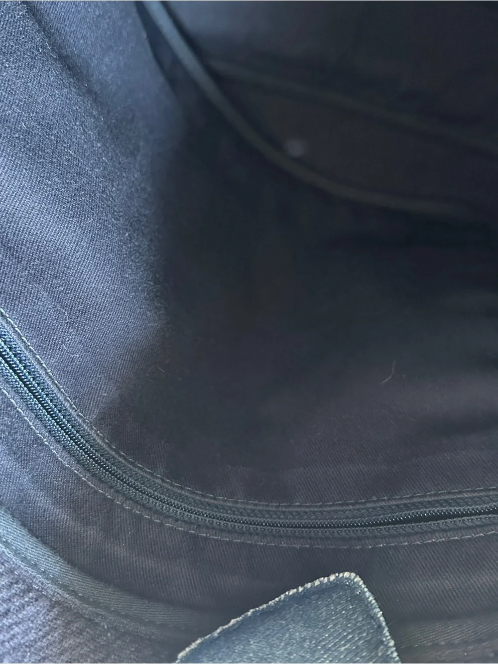 CHANEL Large Denim Tote Bag with silver hardware