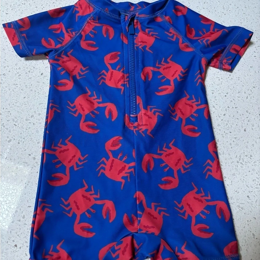 Old navy 3-6m Blue and Red Crab Swimwear