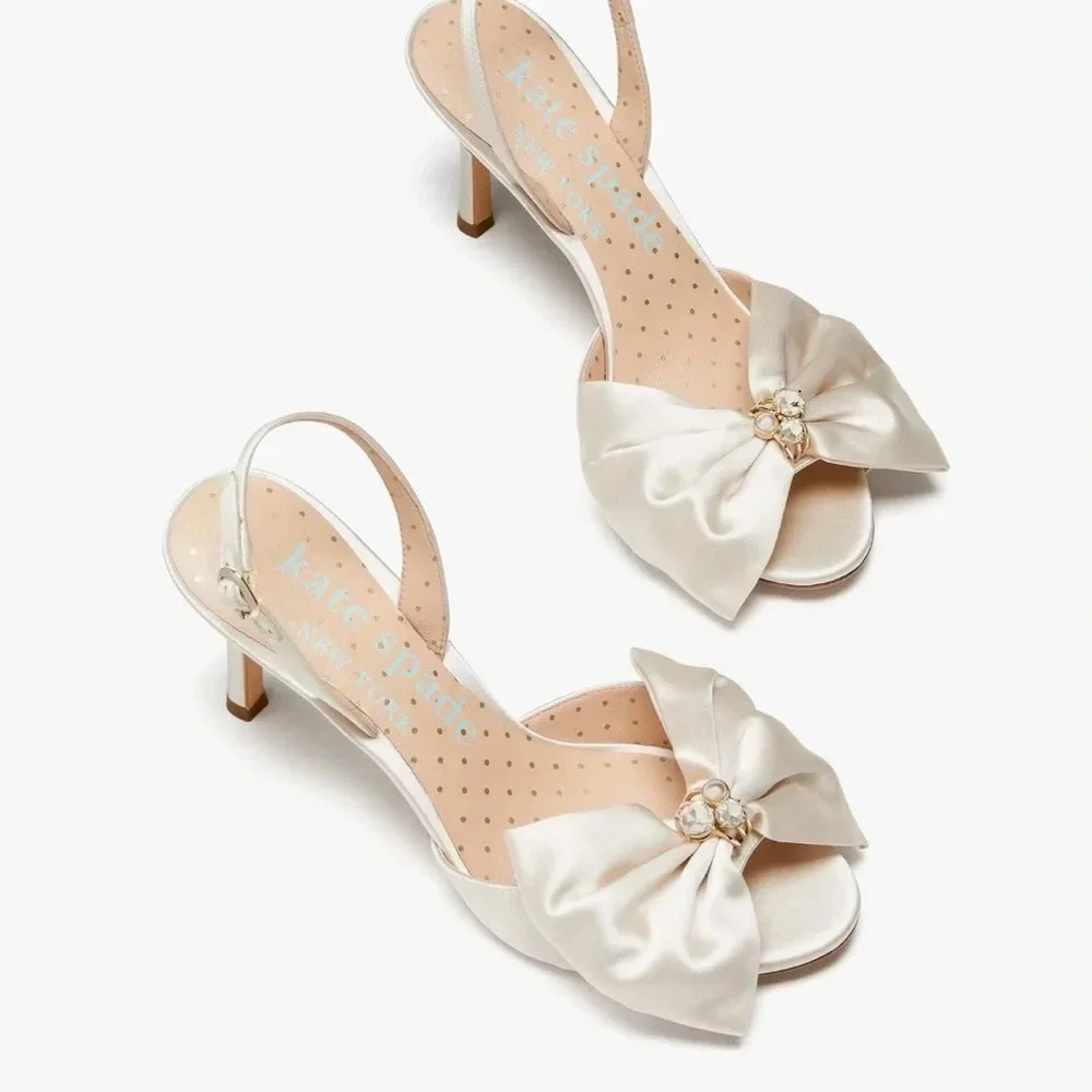 NIB Kate Spade Happily Slingback Pumps Size 8 Wedding Ivory