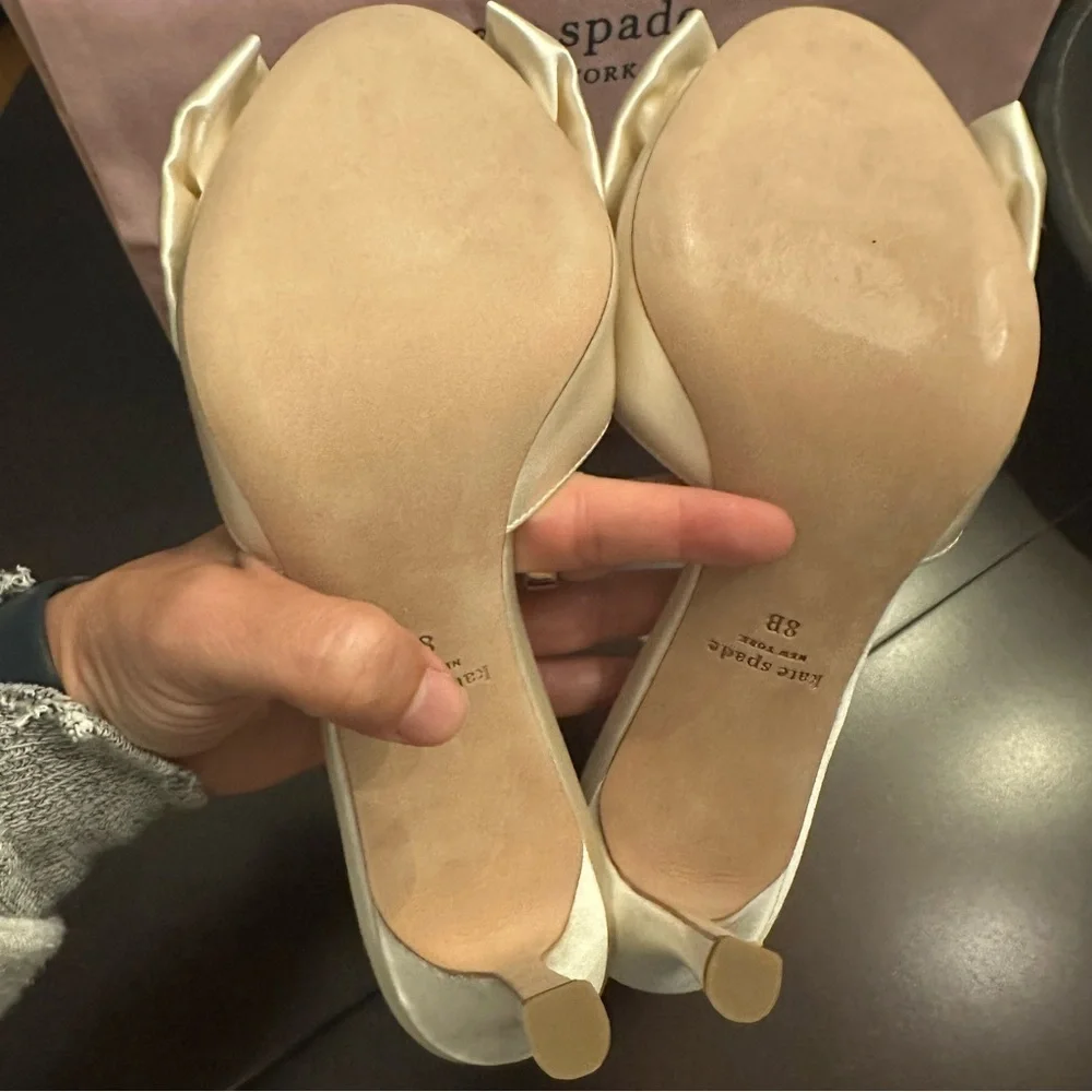 NIB Kate Spade Happily Slingback Pumps Size 8 Wedding Ivory