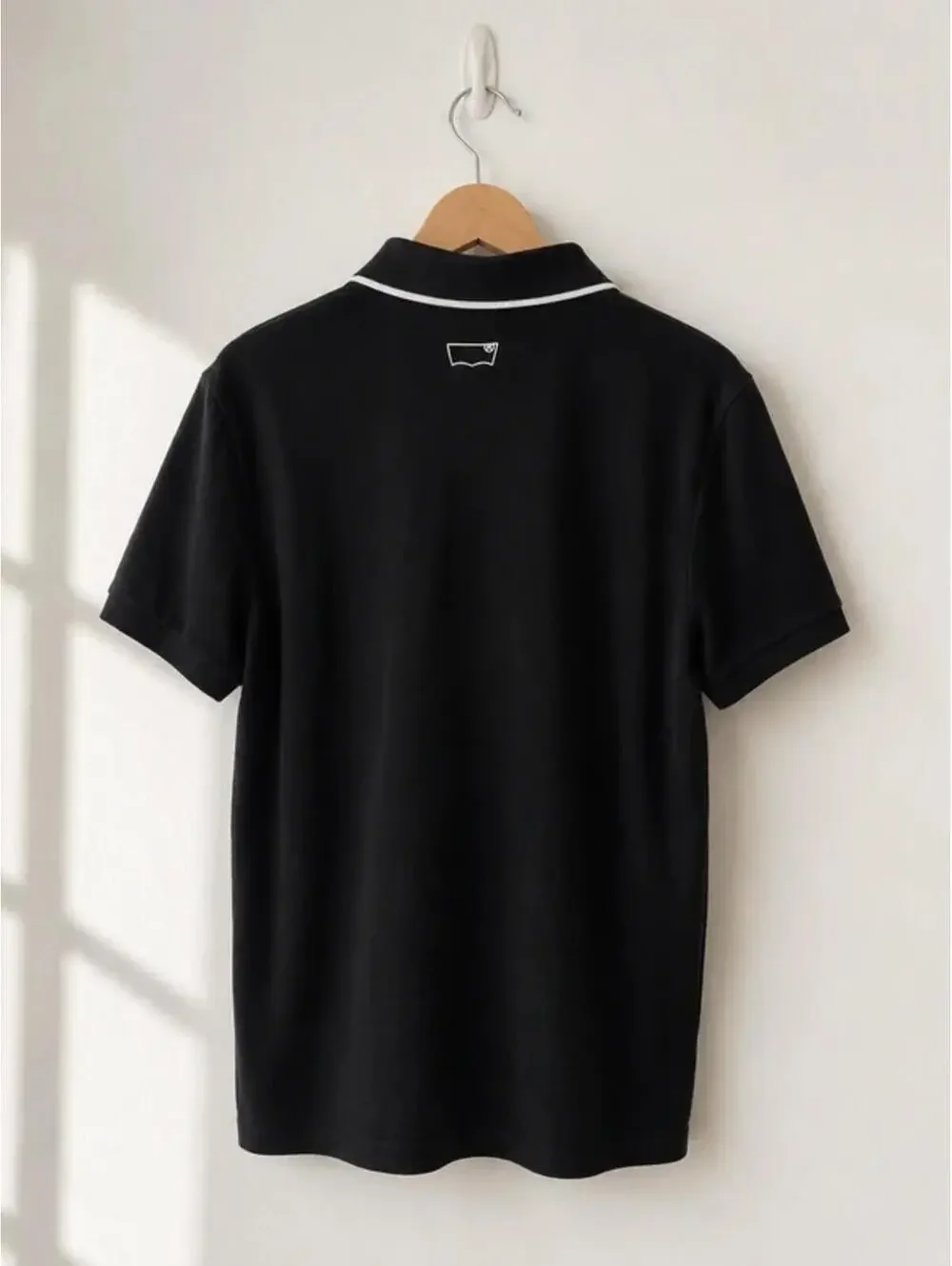 Levi's Black Polo Shirt Mens Medium Embroidered Logo Cotton