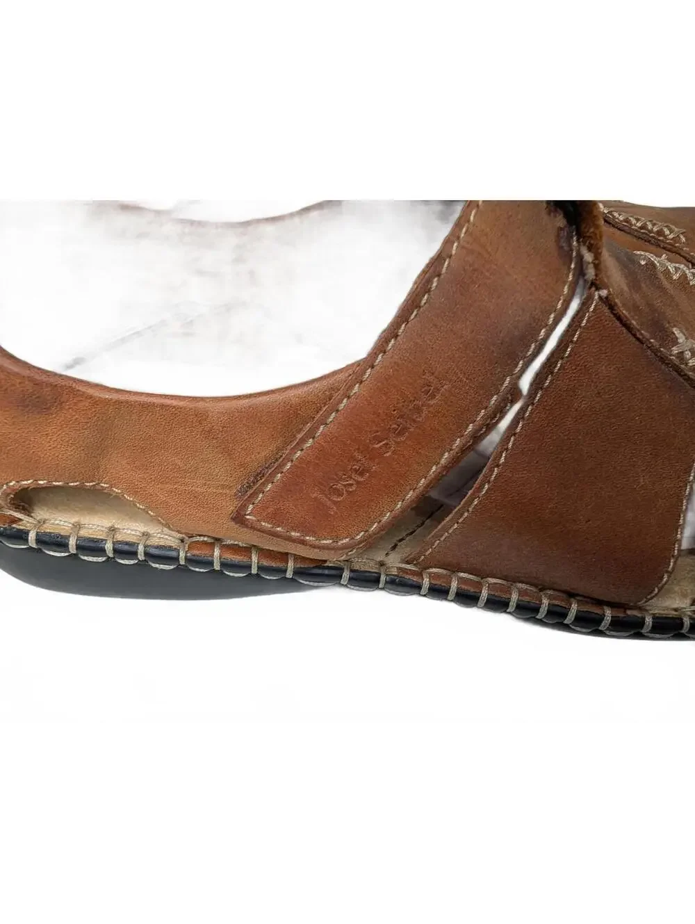 Josef Seibel Men's Brown Leather Fisherman Sandals EU 41