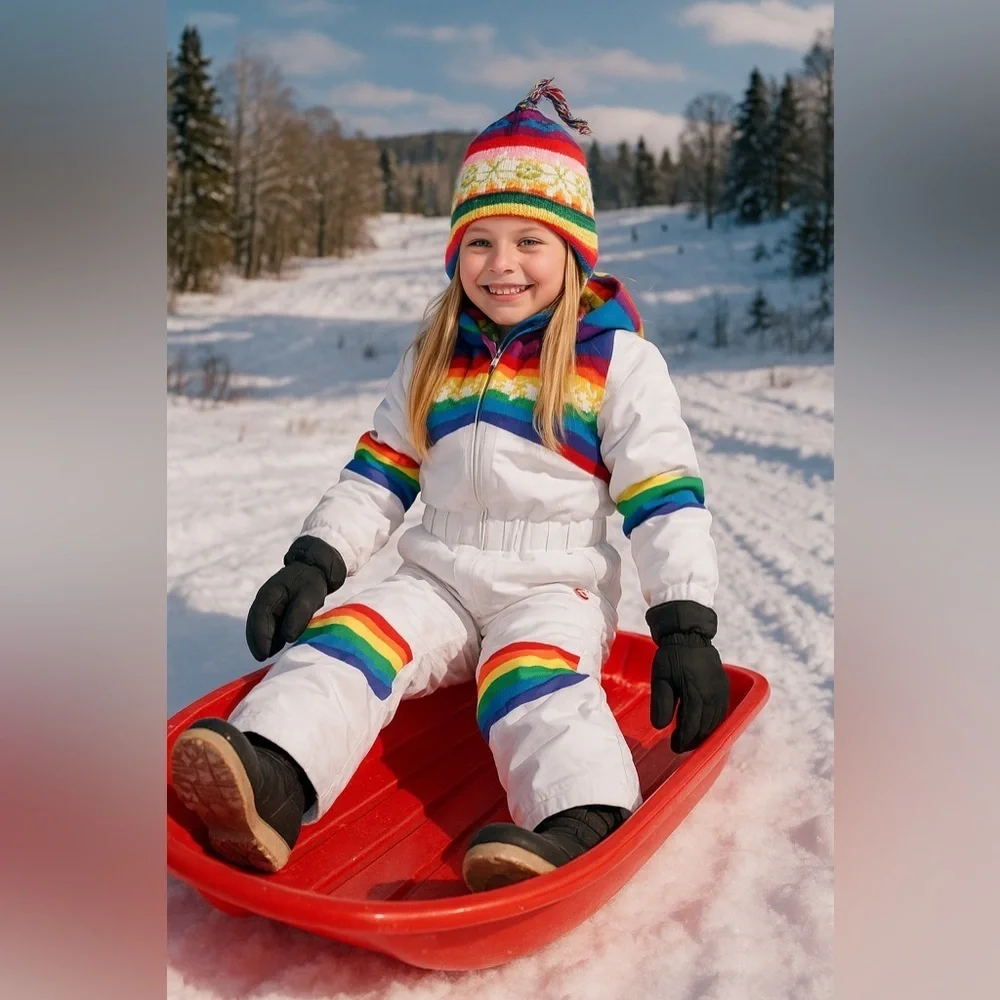 Gap Rainbow Striped Beanie Winter Hat Youth M 7-8