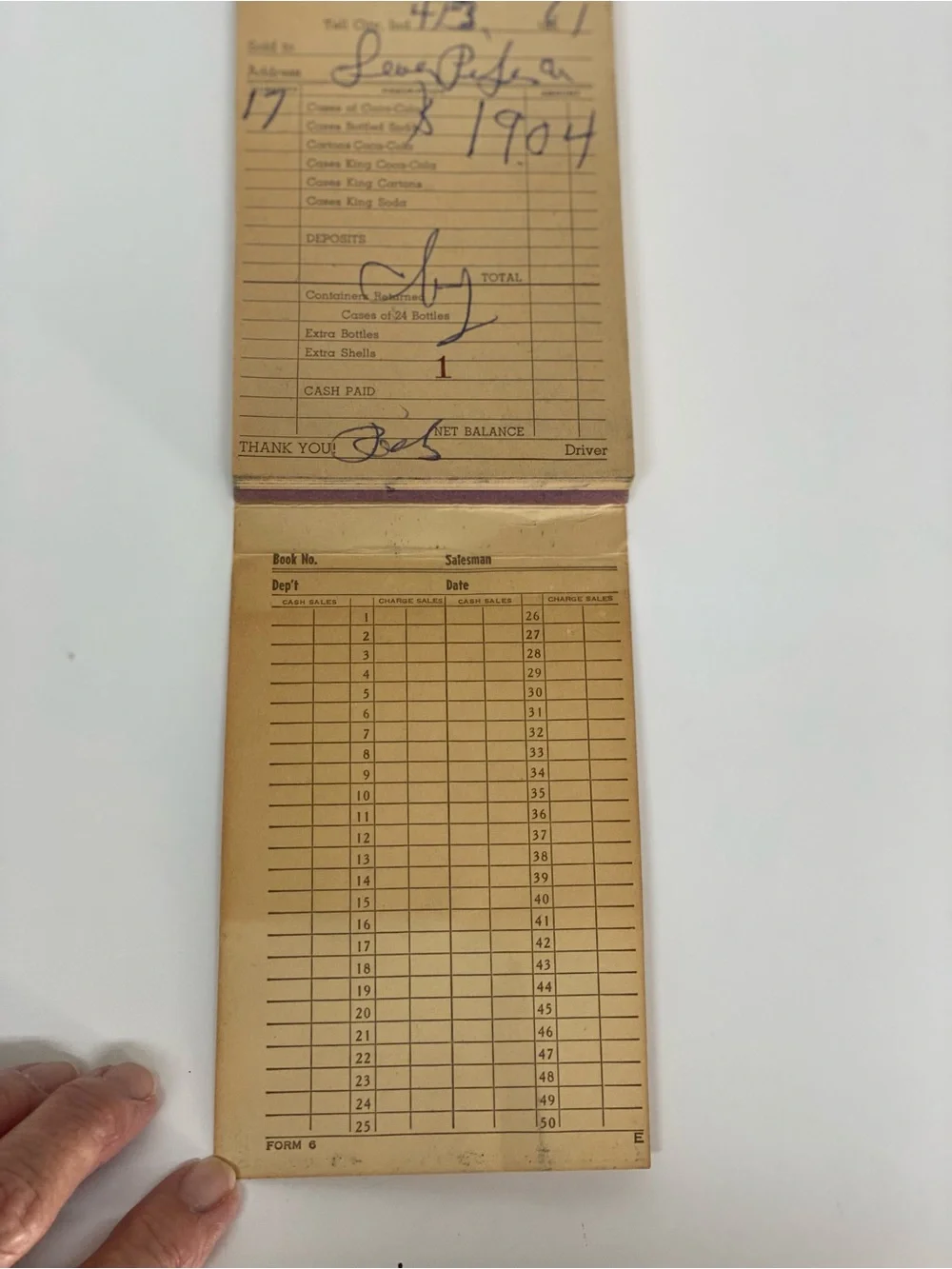 Vintage Coca-Cola Bottling Company Invoice Receipt Book Tell City Ind. Ephemera