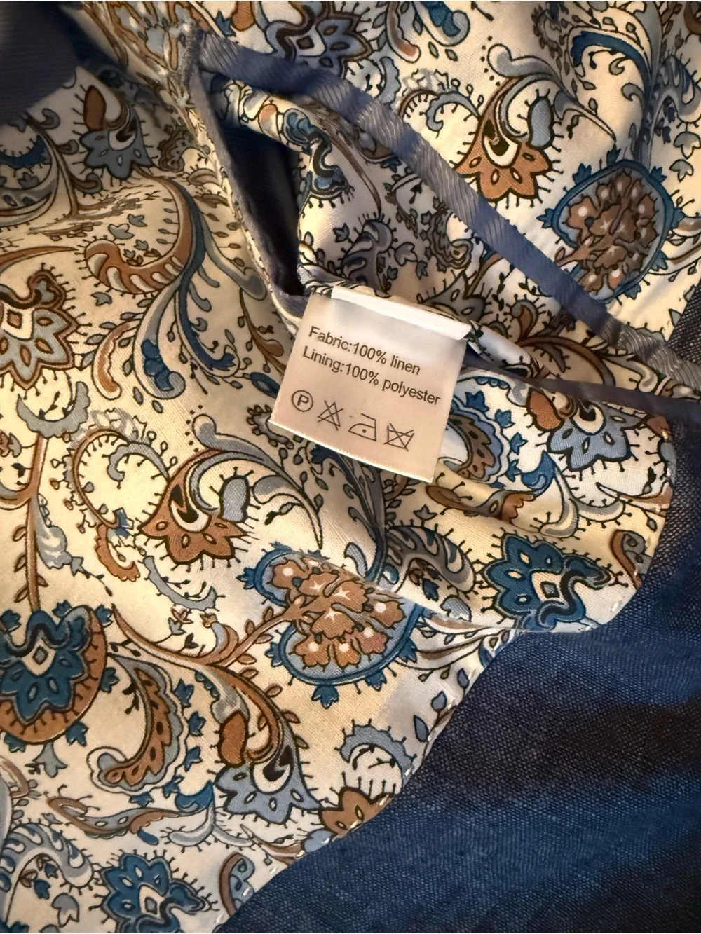 Enzo Tovare Blue 100% Linen Sport Coat Blazer White Contrast Stitching 38R