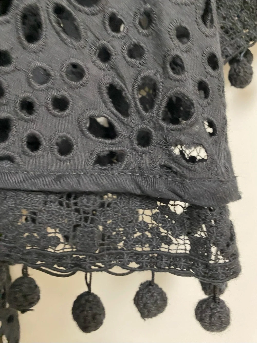 Anthropologie Black Crochet Crop Top
