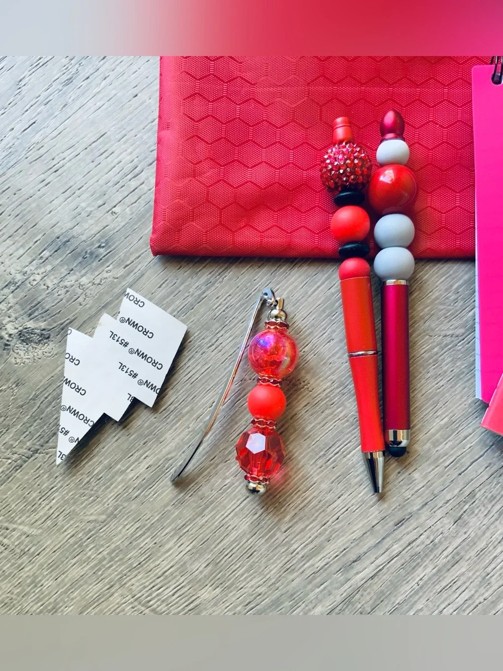 NEW📚 Homemade Crafted Beaded Pen & Notebooks Stationery Set OS