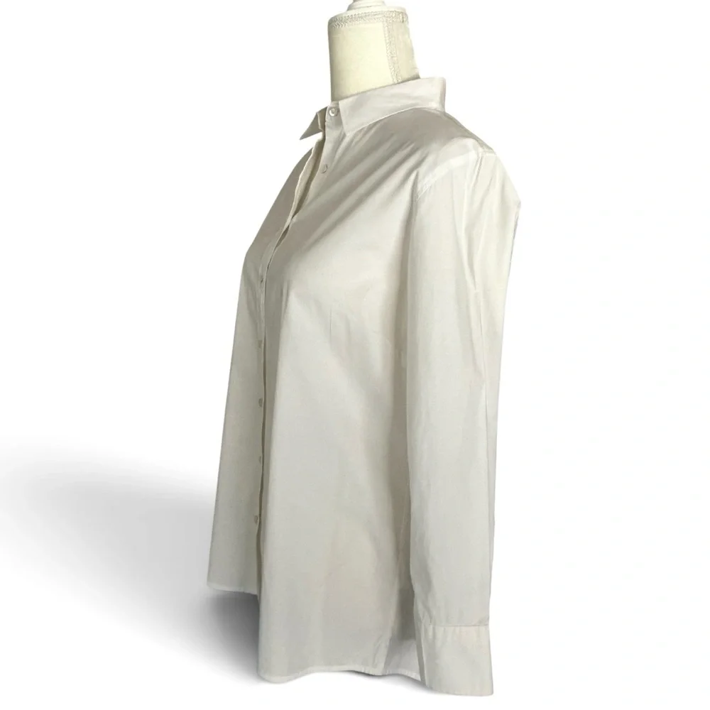 J. Crew Stretch Perfect Shirt in White, Sz TL