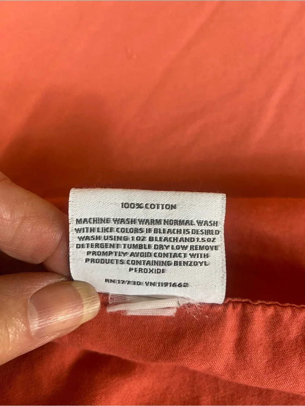 Threshold Coral Cotton sheet set / 1 flat /1 fitted