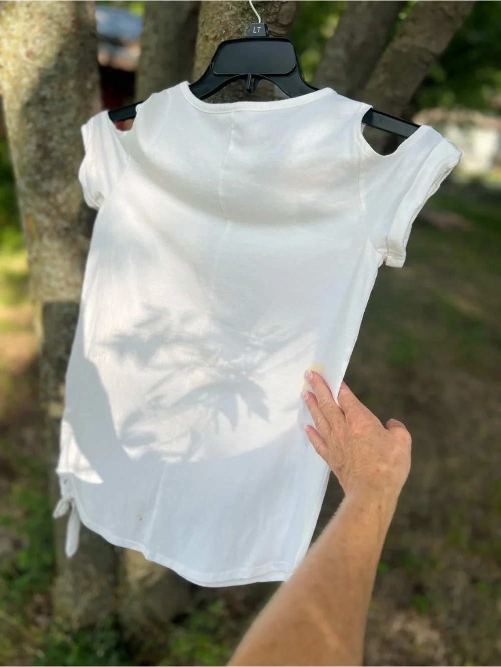 Justice White Girls' Graphic Cold-Shoulder Tee