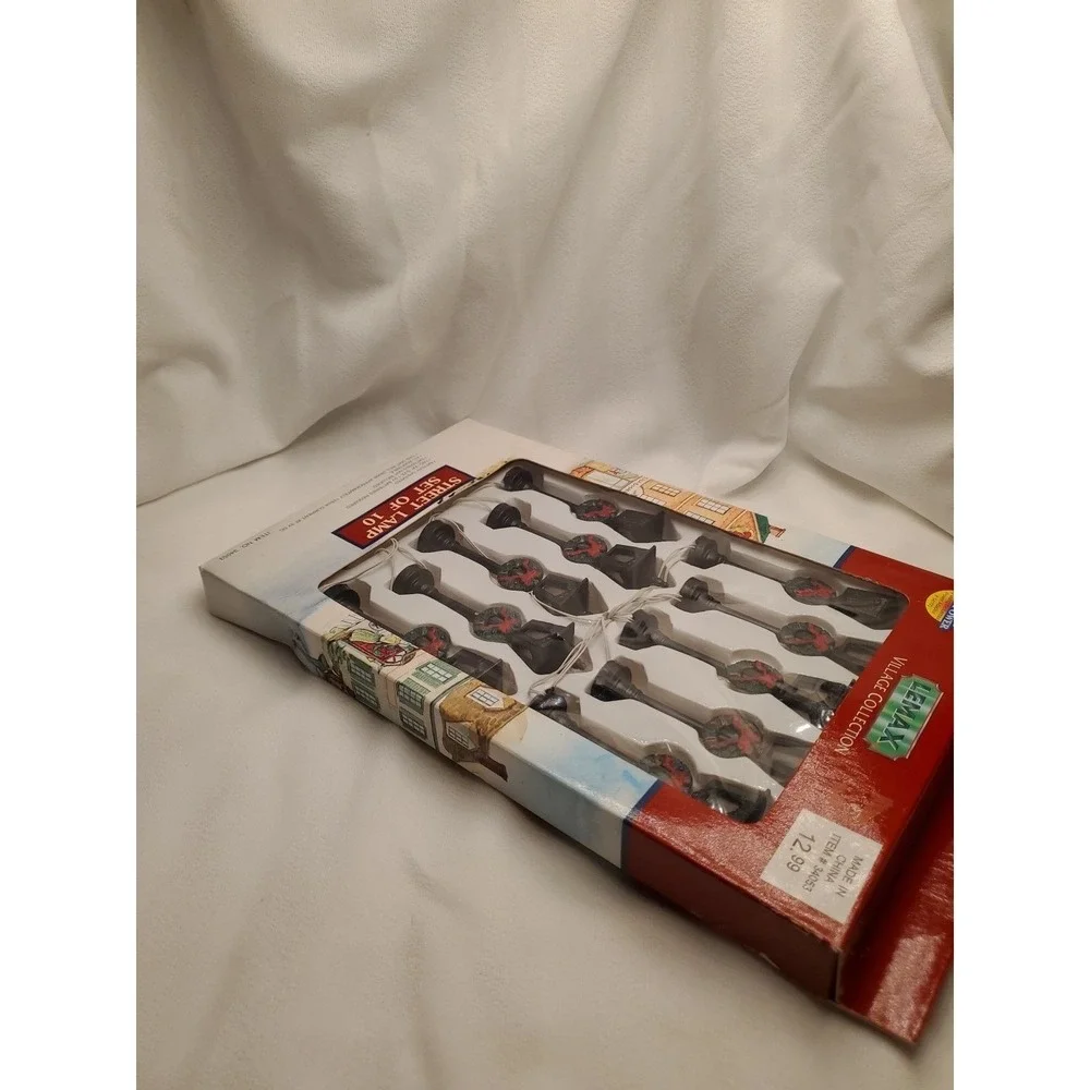 Vntg. 1993 Lemax Village Collection- Street‎ Lamps (Set Of 10) NIB (Item#34053)