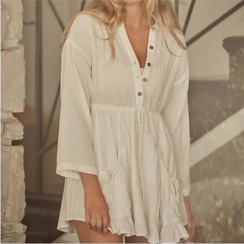 Free People So Serene Cotton Mini Dress