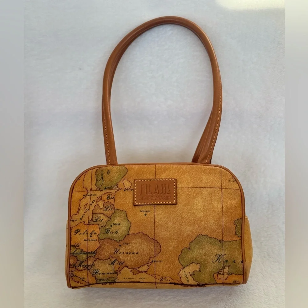 Alviero Martini Women's Tan Map Print Bag