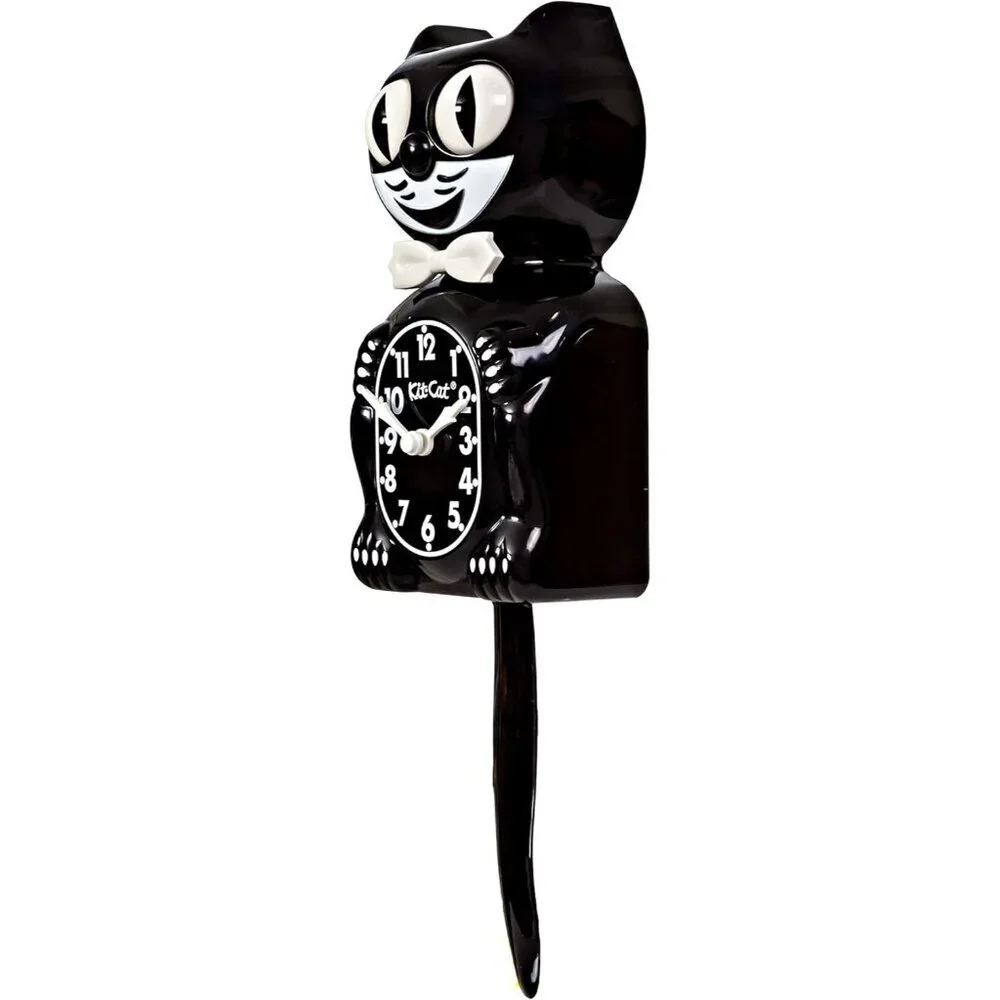 Kit Cat Klock Gentlemen The Original Retro Plastic Classic Black Clock