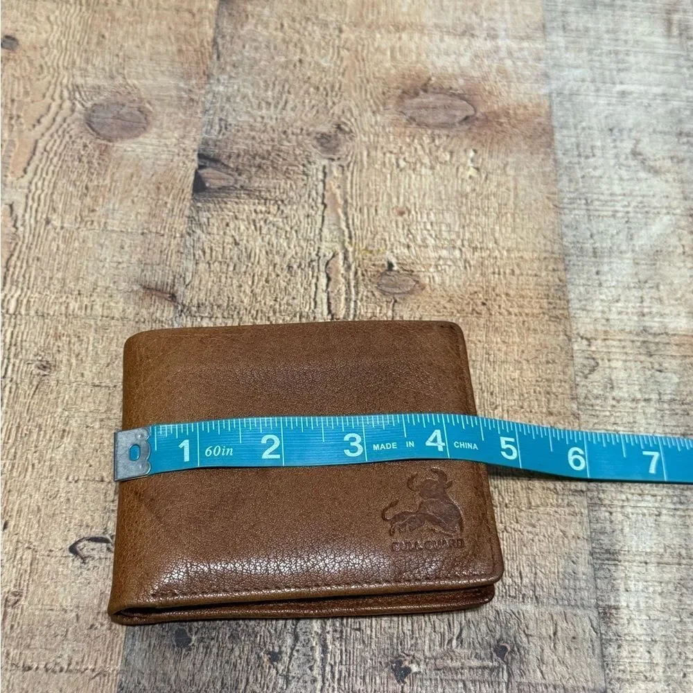 BULL GUARD Mens RFID Blocking Bifold Wallet Soft Genuine leather